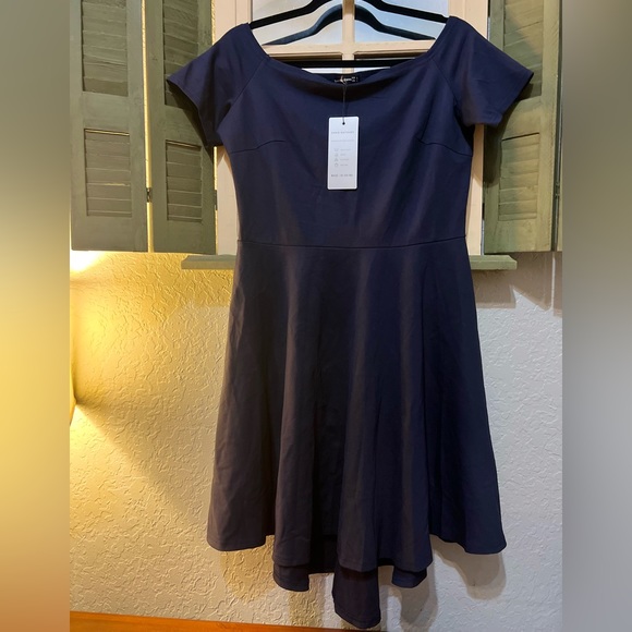 Sarin Mathews  NWT Off The Shoulder Short Sleeve
High Low Cocktail Skater Dress - Picture 5 of 6